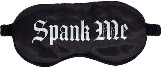 Shots Spank Me Printed Satin BDSM Μάσκα σε Μαύρο Χρώμα