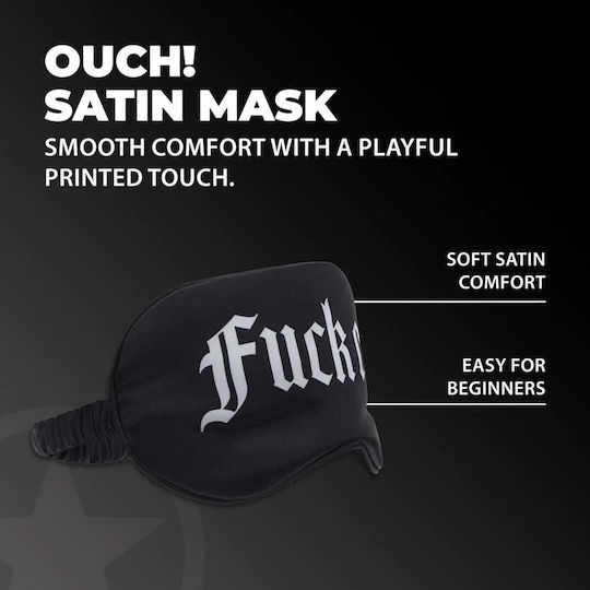 Shots Printed Satin BDSM Μάσκα σε Μαύρο Χρώμα