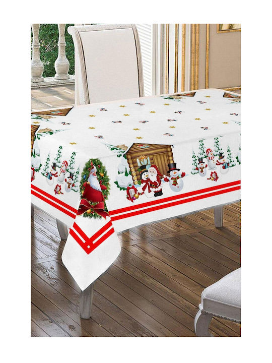 SteweHome Christmas Tablecloth Fabric Santa Claus 260x150cm
