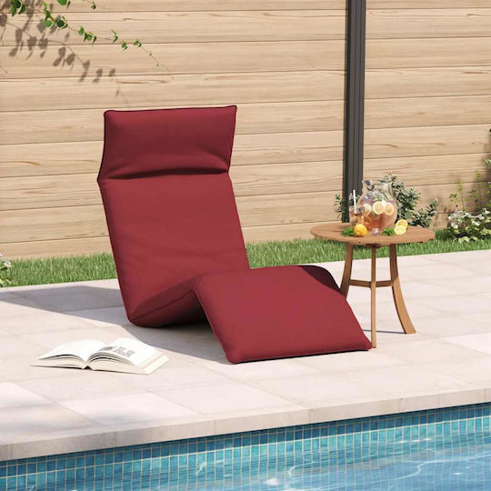 vidaXL vidaXL Beach Sunbed Red Foldable Metallic with Pillow 175x54cm
