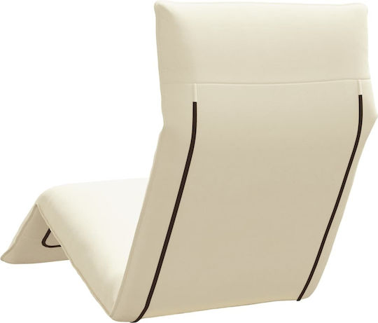 vidaXL Beach Sunbed Ecru Foldable Metallic 175x54cm