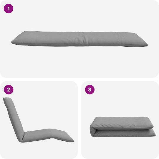 vidaXL Beach Sunbed Gray Foldable Metallic 175x54cm
