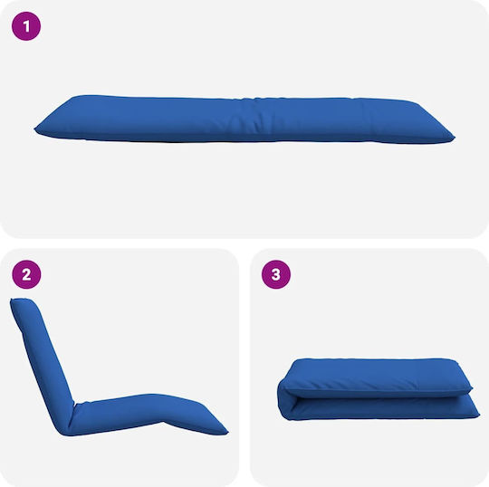 vidaXL vidaXL Beach Sunbed Blue Foldable Metallic 175x54cm