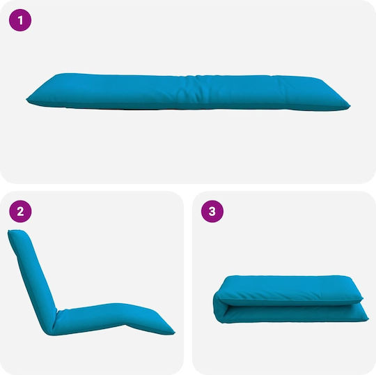 vidaXL vidaXL Beach Sunbed Light Blue Foldable Metallic 175x54cm