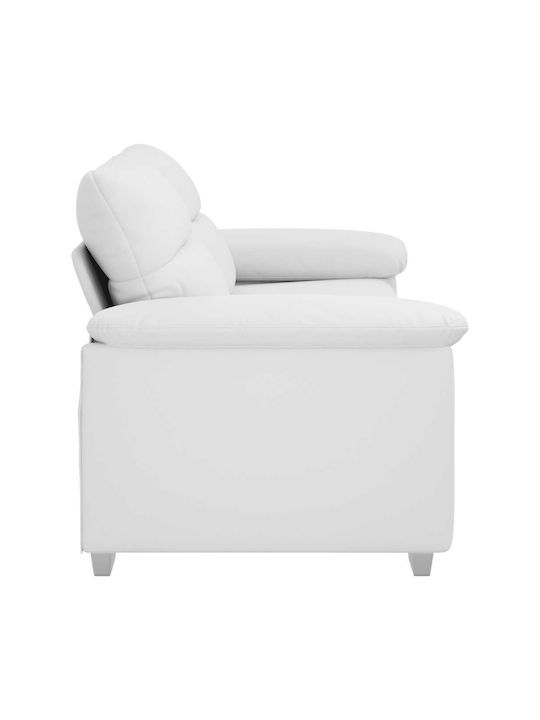 Two-Seater Couch Artificial Leather White 180x81x84cm