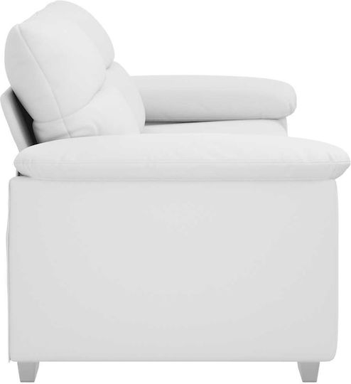 Canapea Cu Două Locuri Din Piele Ecologică Albă 180x81x84cm