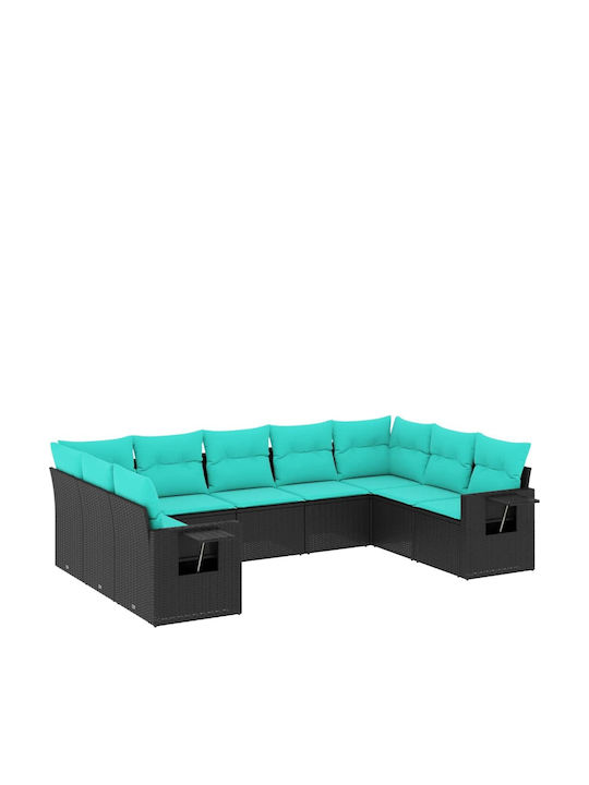 Ecksofa Outdoor Rattan mit Kissen 62x62x69cm