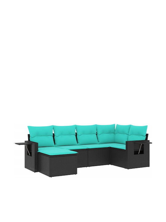 Canapea De Colț De Exterior Din Rattan Cu Perne 62x62x69cm