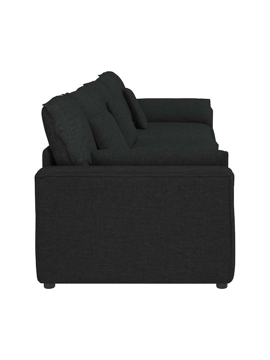 Vier Sitzer Schwarzer Sofa 324x105x64cm