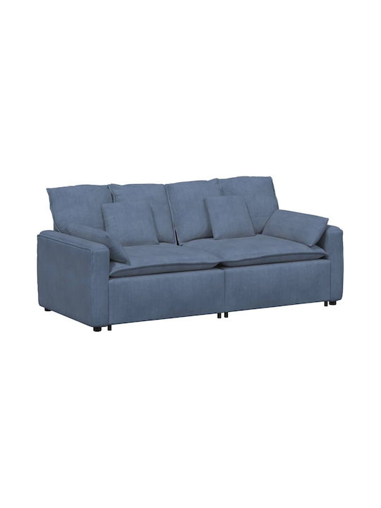 Dreisitzer Sofa Blau 224x105x64cm
