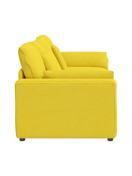 Light Three-Seater Couch Light Yellow 224x105x64cm