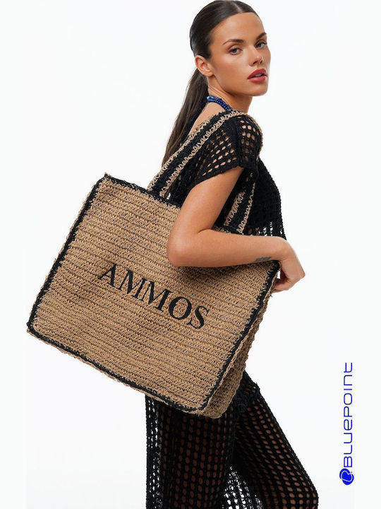 Bluepoint Wicker Beach Bag Beige