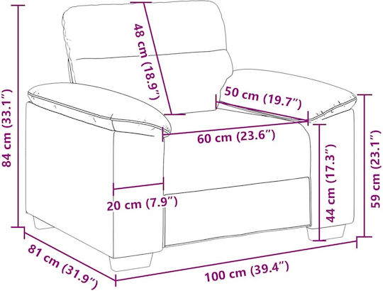 vidaXL Polstersessel aus Künstliches Leder Weiß 100x81x84cm