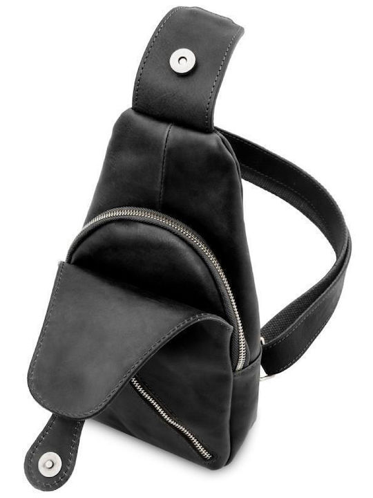 Leder Herren Tasche Schulter Crossbody Schwarz