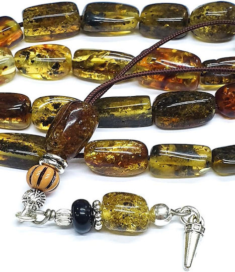 Roloi Komboloi Worry Beads with 23 Amber Beads Length 32cm Multicolour