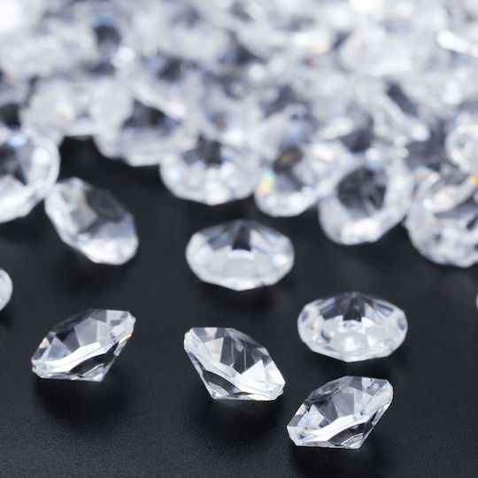 Relaxdays Set 1700 Decorative Transparent Diamonds 0.6x1x1 Cm