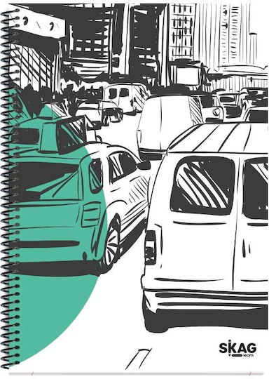 Skag Spiral Notebook Ruled A4 90 Paper Sheets 3 Subjects
