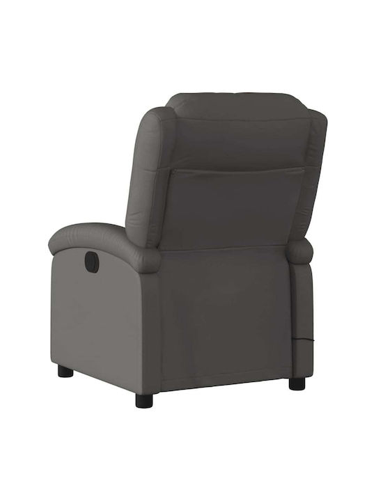 Πολυθρόνα Relax Massage από Γνήσιο Δέρμα Γκρι 71x86.5x99.5cm