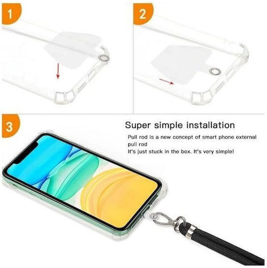 Λουράκι Λαιμού Lanyard Κινητό Μεταλλικό Γάντζο 75cm Φούξια