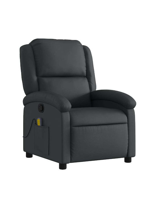 Relax Sessel aus Echtem Leder Schwarz 71x86.5x99.5cm