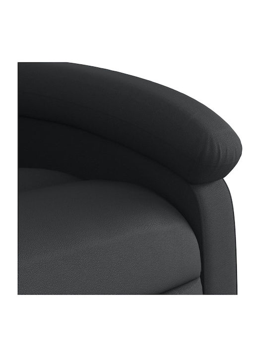 Relax Sessel aus Echtem Leder Schwarz 71x86.5x99.5cm