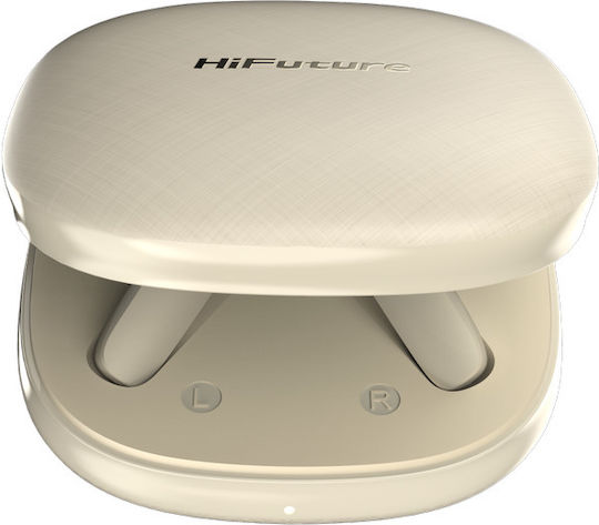 HiFuture Sonic Core In-ear Bluetooth Handsfree Ακουστικά με Αντοχή στον Ιδρώτα και Θήκη Φόρτισης Μπεζ