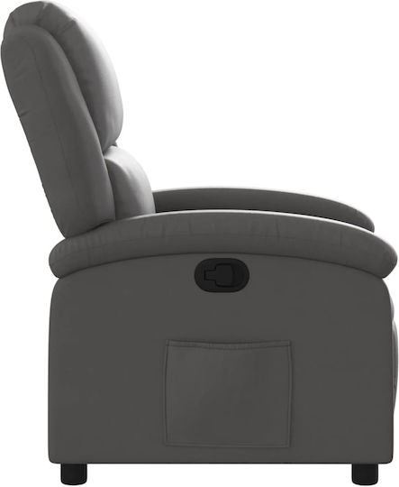 Relax Sessel mit Fußhocker aus Echtem Leder Graue 71x86.5x99.5cm