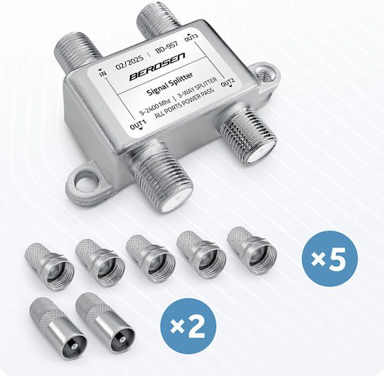Passive Antenna Splitter 3 Inputs 5–2400 Mhz Berdsen Bd-957