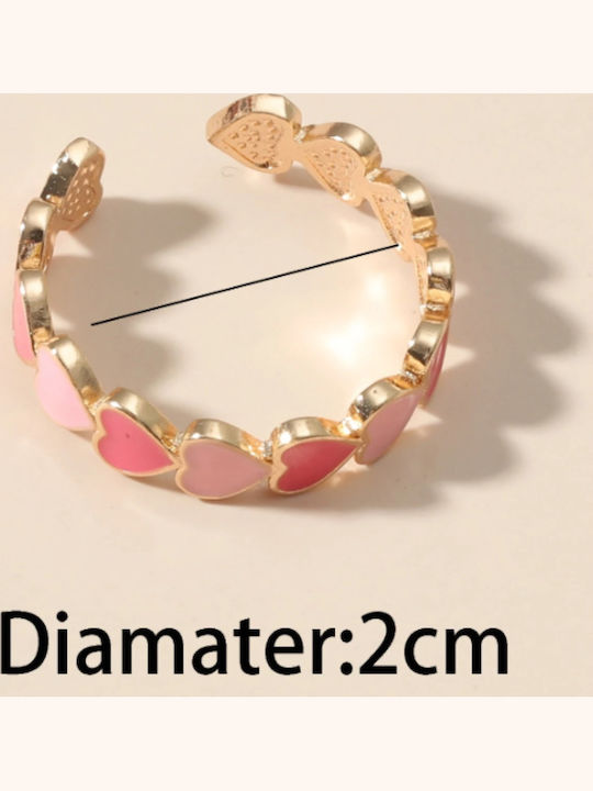 Gold Plated Kids Ring with Heart Design Opening RKID02