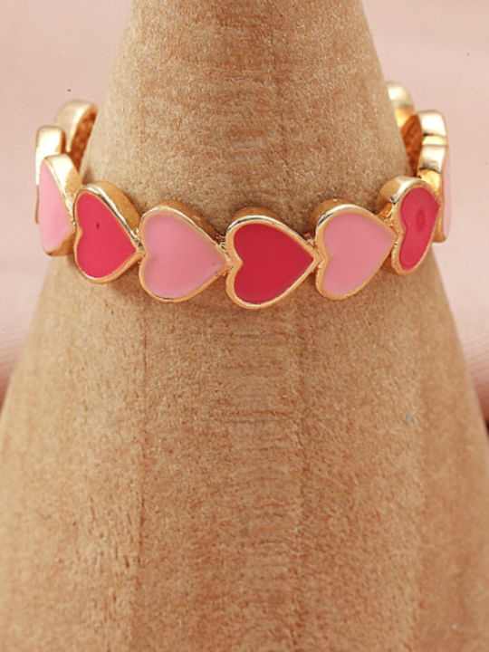 Gold Plated Kids Ring with Heart Design Opening RKID02