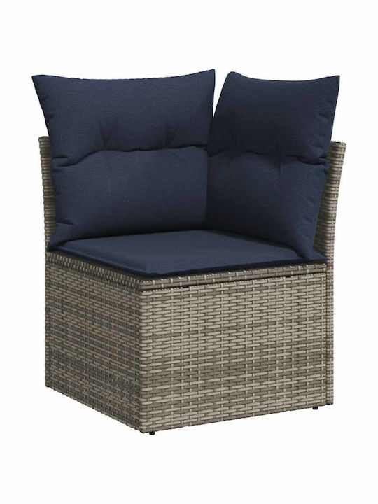 vidaXL Garden & Outdoor Furniture Set Living Room 9 Pieces Gray with Pillows