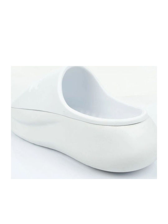 Women's Platform Slides White