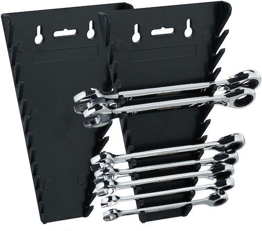 Relaxdays 2x Magnetischer Halter Schraubenschlüssel Schwarz 25x2,5x16 cm