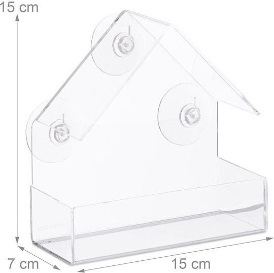 Relaxdays Set 4 Transparent Bird Feeders