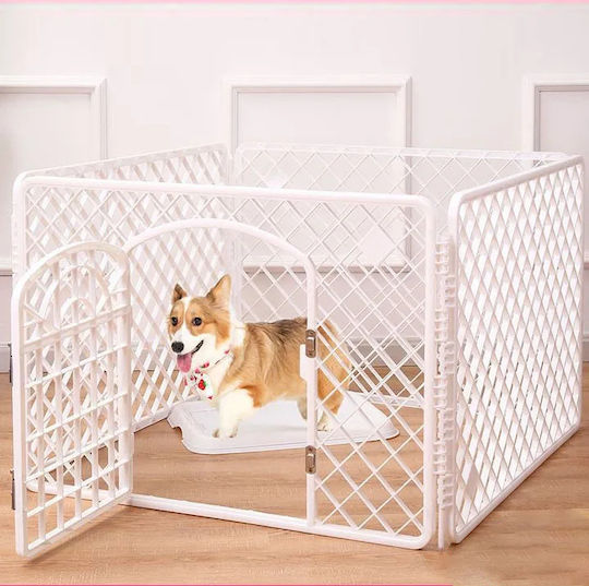 Parc pentru Câini din Plastic de Culoare Albă 85 x 85 x 60 cm