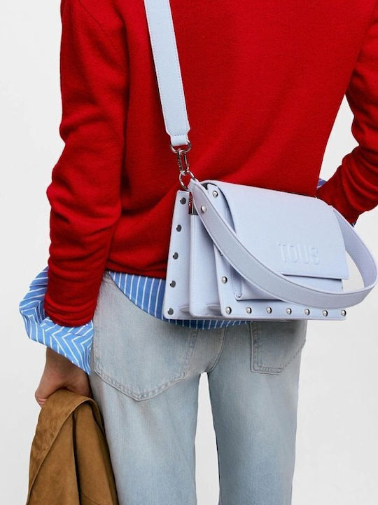 M Audree Leather Women's Flap Bag Grayish Blue