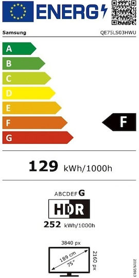 Samsung Smart Τηλεόραση 75" 4K UHD Neo QLED The Frame Pro LS03HW HDR (2026) QE75LS03HWUXXH