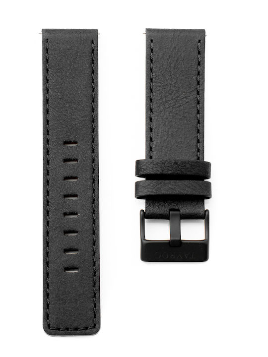 Tayroc Δερμάτινο Λουράκι Μαύρο 22mm