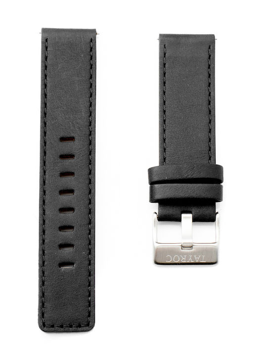 Tayroc Δερμάτινο Λουράκι Μαύρο 22mm