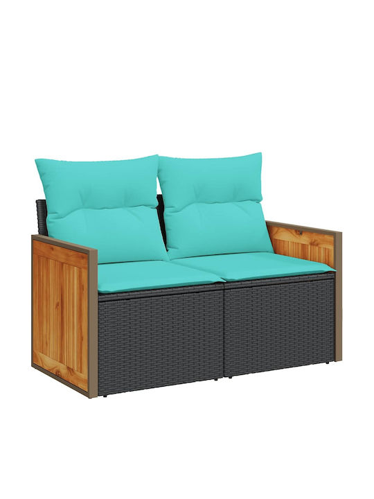 Three-Seater Outdoor Rattan Sofa With Cushions 55x62x69cm