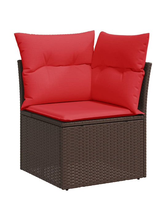 Outdoor Corner Sofa Rattan with Cushions 62x62x69cm