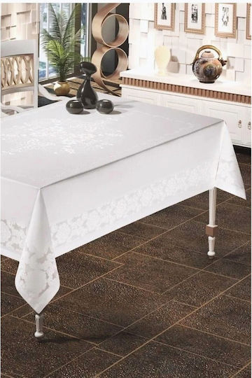 SteweHome Tablecloth with Lace White 160x220cm
