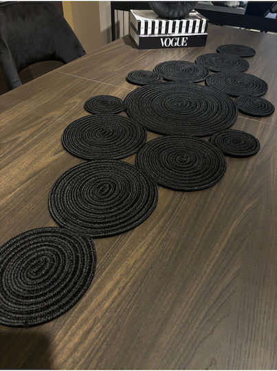 SteweHome Baumwoll Läufer Schwarz 120x45cm