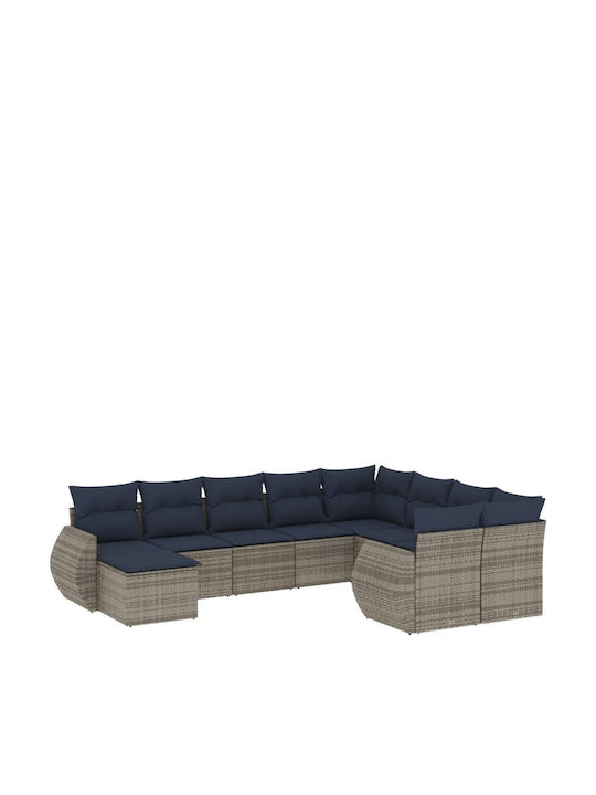 Ecksofa Outdoor Rattan mit Kissen 62x62x69cm