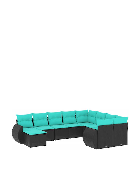 Canapea De Colț Pentru Exterior Din Rattan Cu Perne 62x62x69cm