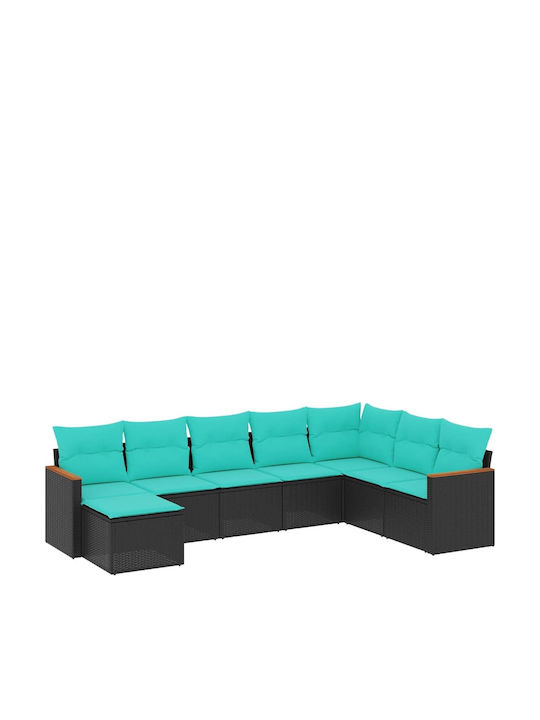Outdoor Corner Sofa Rattan With Cushions 62x62x69cm