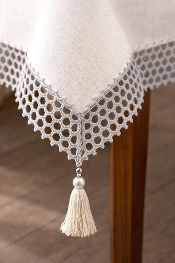 SteweHome Tischdecke mit Spitze Grau 160x220cm