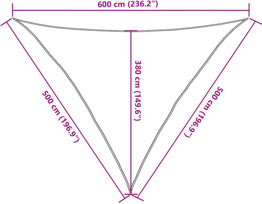 vidaXL Τρίγωνο Πανί Σκίασης Γκρι 5x6x6m 160gr/m²