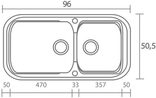 Sanitec Classic 305 Ένθετος 96x51cm Sanitec Classic 305 Ένθετος 96x51cm