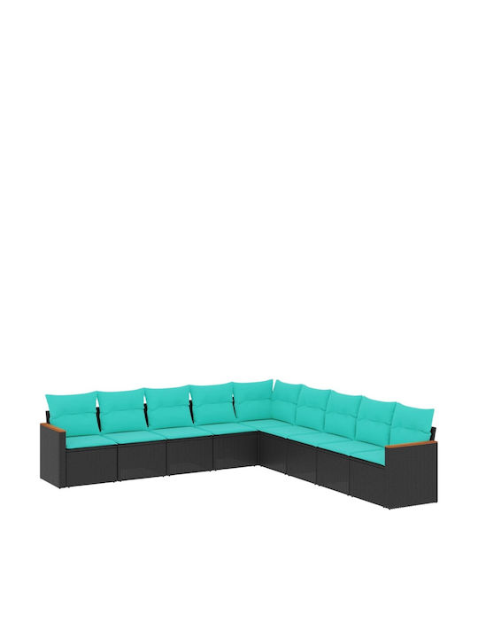 Outdoor Corner Sofa Rattan With Cushions 62x62x69cm